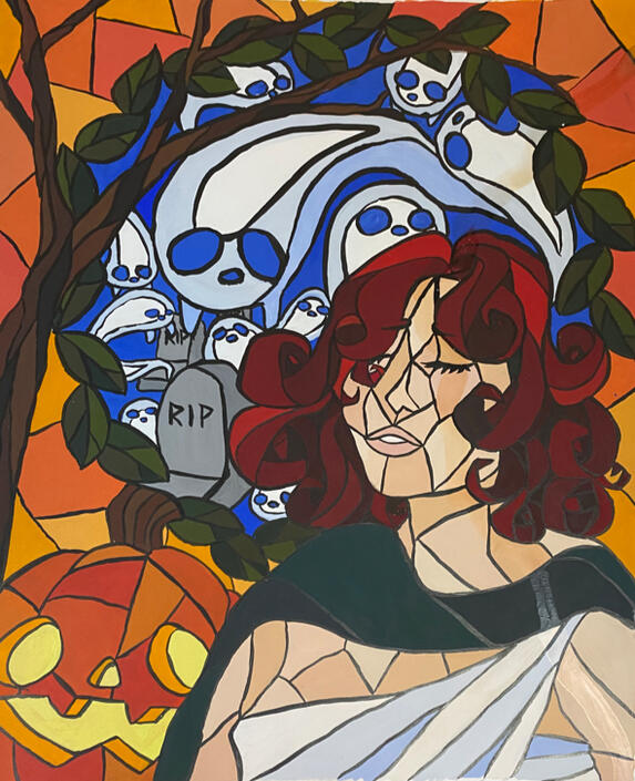 October Gouache Stain Glass